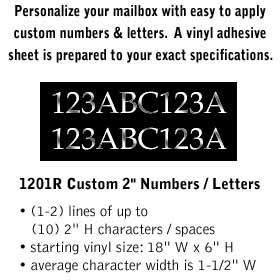 Custom Numbers / Letters Horizontal Reflective Vinyl 2 Inches Hi