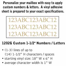 Custom Numbers / Letters Horizontal Gold Vinyl 1.5 Inches High