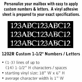 Custom Numbers / Letters Horizontal Reflective Vinyl 1.5 Inches