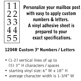 Custom Numbers / Letters Vertical Black Vinyl 3 Inches High