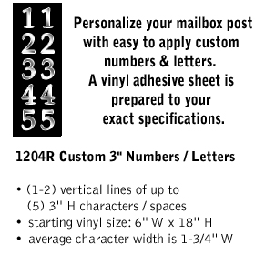 Custom Numbers / Letters Vertical Reflective Vinyl 3 Inches High