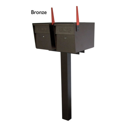 2 Mail Boss with in ground Post Bronze
