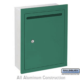 Letter Box Standard Recessed Mounted Green Private Access With (
