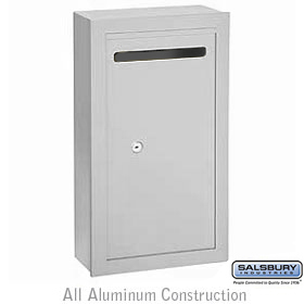 Letter Box Slim Surface Mounted Aluminum Finish Private Access W