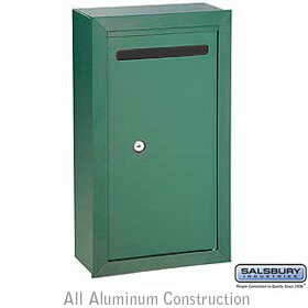 Letter Box Slim Surface Mounted Green Private Access With (2) Ke
