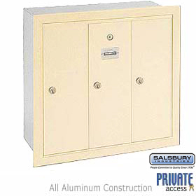 3 Door Vertical Mailbox Sandstone Recessed Mounted Private Acces