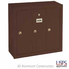 3 Door Vertical Mailbox Bronze Finish Surface Mounted Usps Acces