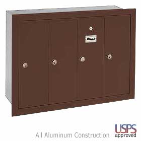 4 Door Vertical Mailbox Bronze Finish Recessed Mounted Usps Acce