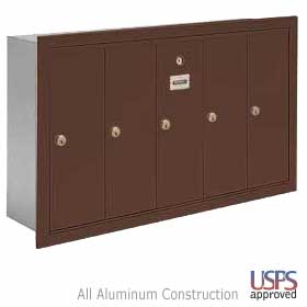 5 Door Vertical Mailbox Bronze Finish Recessed Mounted Usps Acce