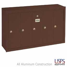 5 Door Vertical Mailbox Bronze Finish Surface Mounted Usps Acces