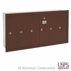 6 Door Vertical Mailbox Bronze Finish Recessed Mounted Usps Acce