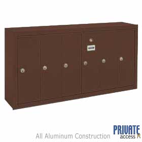 6 Door Vertical Mailbox Bronze Finish Surface Mounted Private Ac