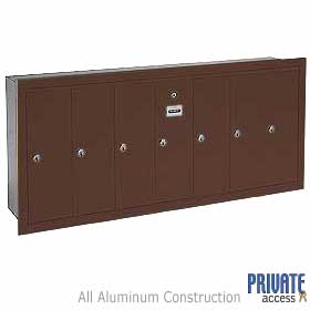 7 Door Vertical Mailbox Bronze Finish Recessed Mounted Private A