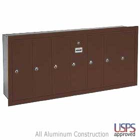 7 Door Vertical Mailbox Bronze Finish Recessed Mounted Usps Acce