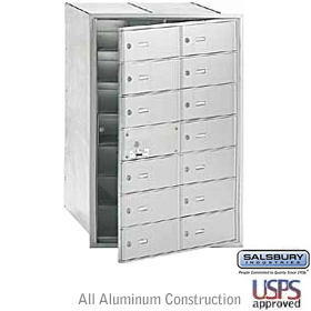 14 Door (13 Usable) 4B+ Horizontal Mailbox Aluminum Front Loadin