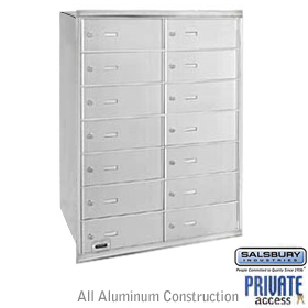 14 Door 4B+ Horizontal Mailbox Aluminum Rear Loading B Doors Pri