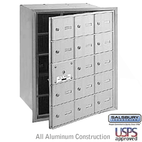 15 Door (14 Usable) 4B+ Horizontal Mailbox Aluminum Front Loadin