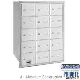 15 Door 4B+ Horizontal Mailbox Aluminum Rear Loading A Doors Pri