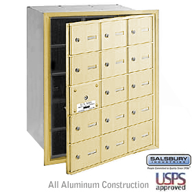 15 Door (14 Usable) 4B+ Horizontal Mailbox Sandstone Front Loadi