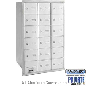18 Door 4B+ Horizontal Mailbox Aluminum Rear Loading A Doors Pri
