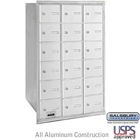 18 Door 4B+ Horizontal Mailbox Aluminum Rear Loading A Doors Usp