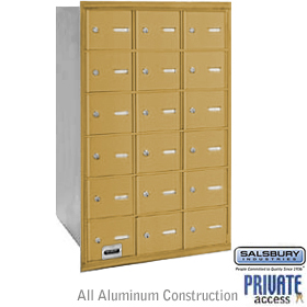 18 Door 4B+ Horizontal Mailbox Gold Rear Loading A Doors Private