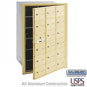 18 Door (17 Usable) 4B+ Horizontal Mailbox Sandstone Front Loadi
