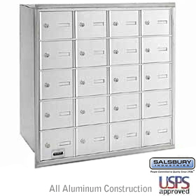 20 Door 4B+ Horizontal Mailbox Aluminum Rear Loading A Doors Pri