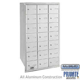 21 Door 4B+ Horizontal Mailbox Aluminum Rear Loading A Doors Pri