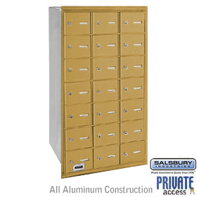 21 Door 4B+ Horizontal Mailbox Gold Rear Loading A Doors Private