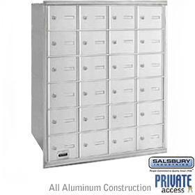 24 Door 4B+ Horizontal Mailbox Aluminum Rear Loading A Doors Pri