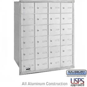 24 Door 4B+ Horizontal Mailbox Aluminum Rear Loading A Doors Usp