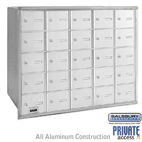 25 Door 4B+ Horizontal Mailbox Aluminum Rear Loading A Doors Pri