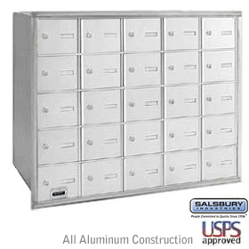 25 Door 4B+ Horizontal Mailbox Aluminum Rear Loading A Doors Usp