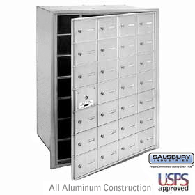 28 Door (27 Usable) 4B+ Horizontal Mailbox Aluminum Front Loadin