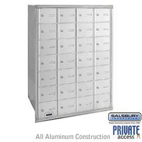 28 Door 4B+ Horizontal Mailbox Aluminum Rear Loading A Doors Pri
