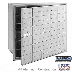 30 Door (29 Usable) 4B+ Horizontal Mailbox Aluminum Front Loadin
