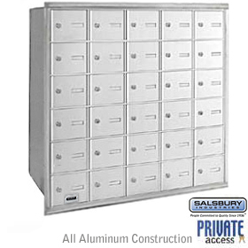 30 Door 4B+ Horizontal Mailbox Aluminum Rear Loading A Doors Pri