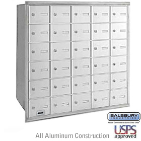 30 Door 4B+ Horizontal Mailbox Aluminum Rear Loading A Doors Usp