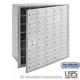 35 Door (34 Usable) 4B+ Horizontal Mailbox Aluminum Front Loadin