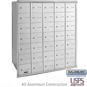 35 Door 4B+ Horizontal Mailbox Aluminum Rear Loading A Doors Usp