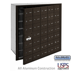 35 Door (34 Usable) 4B+ Horizontal Mailbox Bronze Front Loading