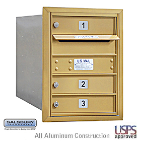 4C Horiz Mb 3 Mb1 Doors Single Column Gold Rear Loading Usps Acc