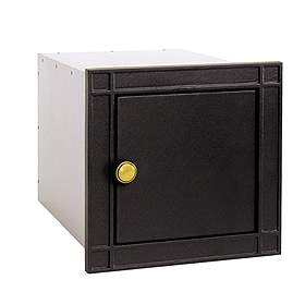 Column Mailbox Non Locking Black Plain Door
