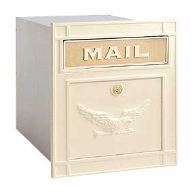 Column Mailbox Locking Beige Eagle Door