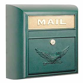 Modern Mailbox Green Eagle Door