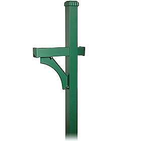 Deluxe Post 1 Sided In Ground Mounted For Roadside Mailbox Green