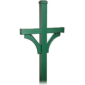 Deluxe Post 2 Sided In Ground Mounted For Roadside Mailbox Green