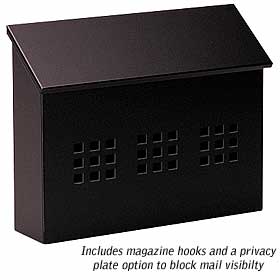 Traditional Mailbox Decorative Horizontal Style Black