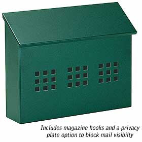 Traditional Mailbox Decorative Horizontal Style Green